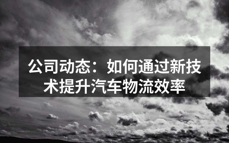 汽车物流新技术应用示意图
